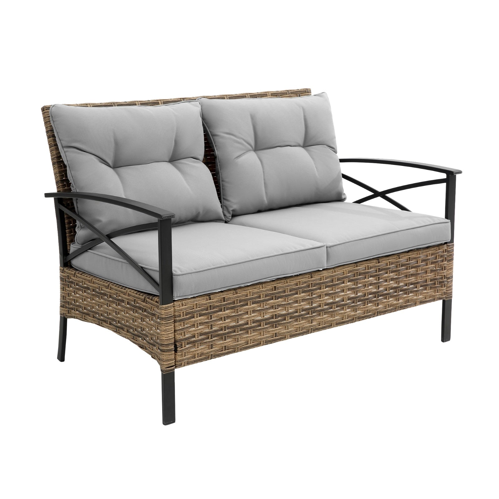 Patio 4Piece Sectional Sofa Set KD Rattan Wicker Outdoor Garden Furniture